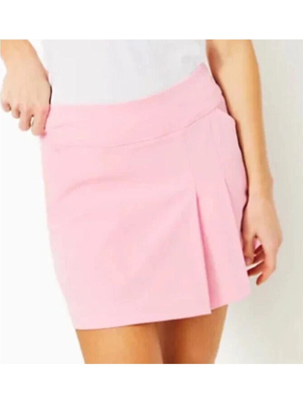 EUC Lilly Pulitzer UPF 50+ Luxletic ANTIBES SKORT, Conch Shell Pink 15”, Size 12